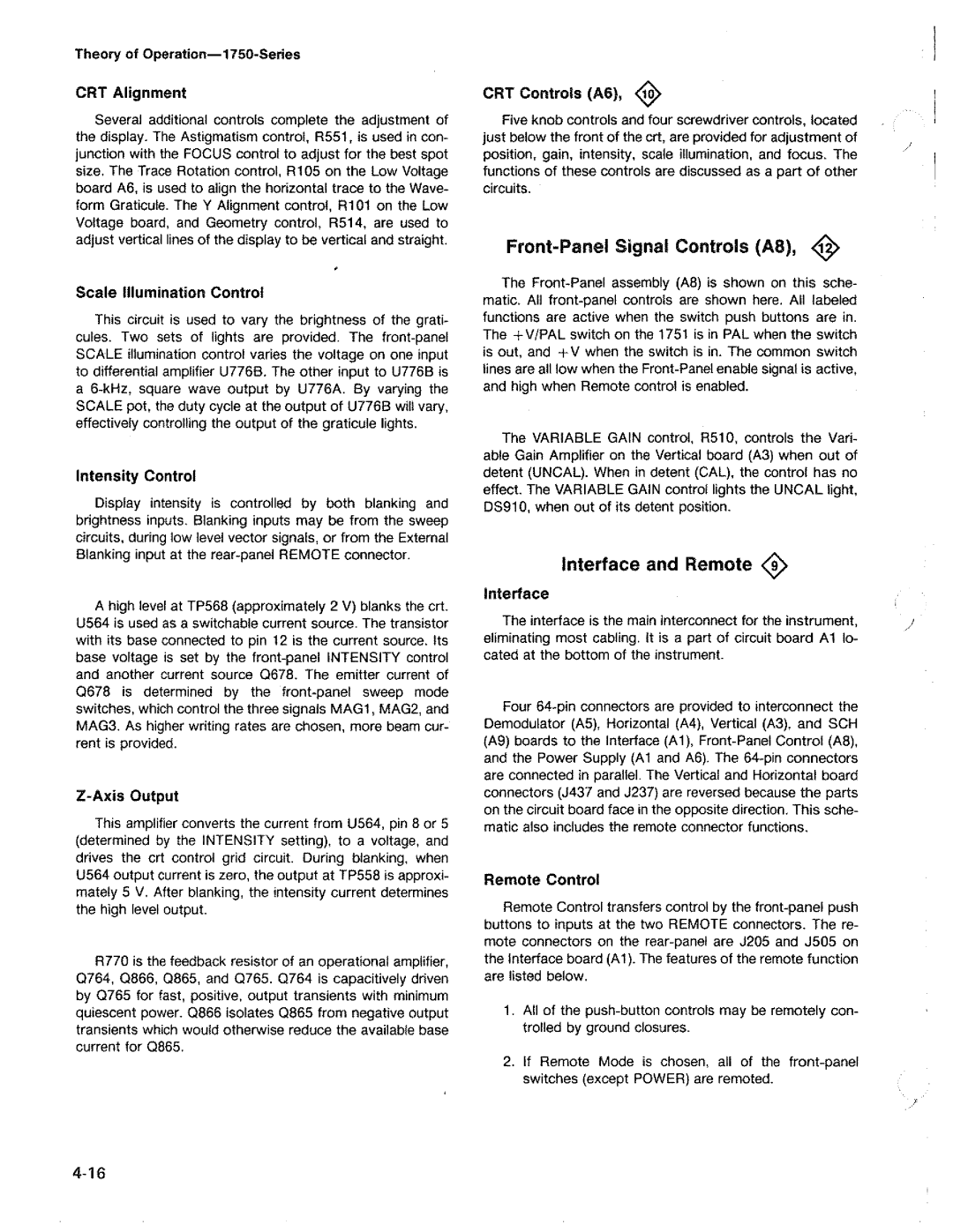Tektronix 1750 manual 