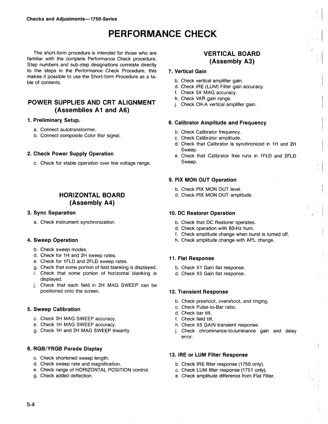 Tektronix 1750 manual 