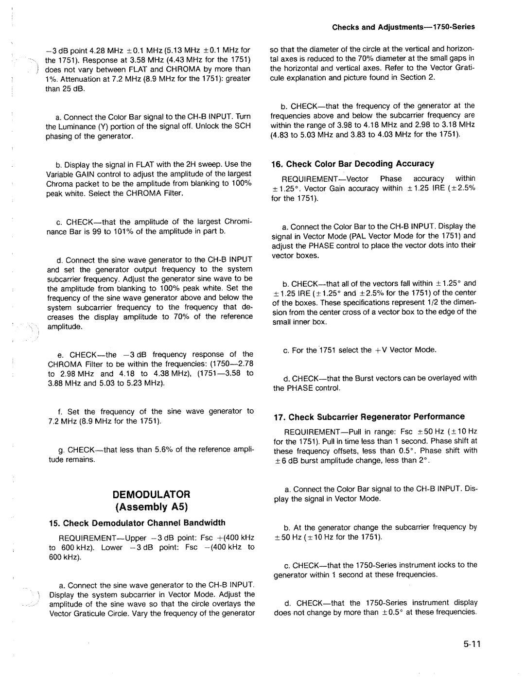 Tektronix 1750 manual 