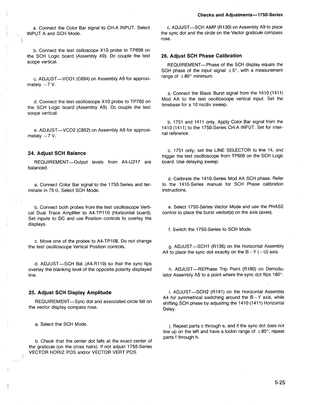 Tektronix 1750 manual 