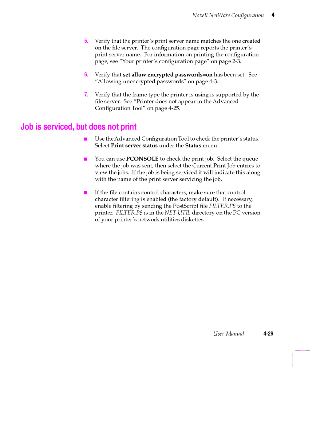 Tektronix 200 Series user manual Job is serviced, but does not print 