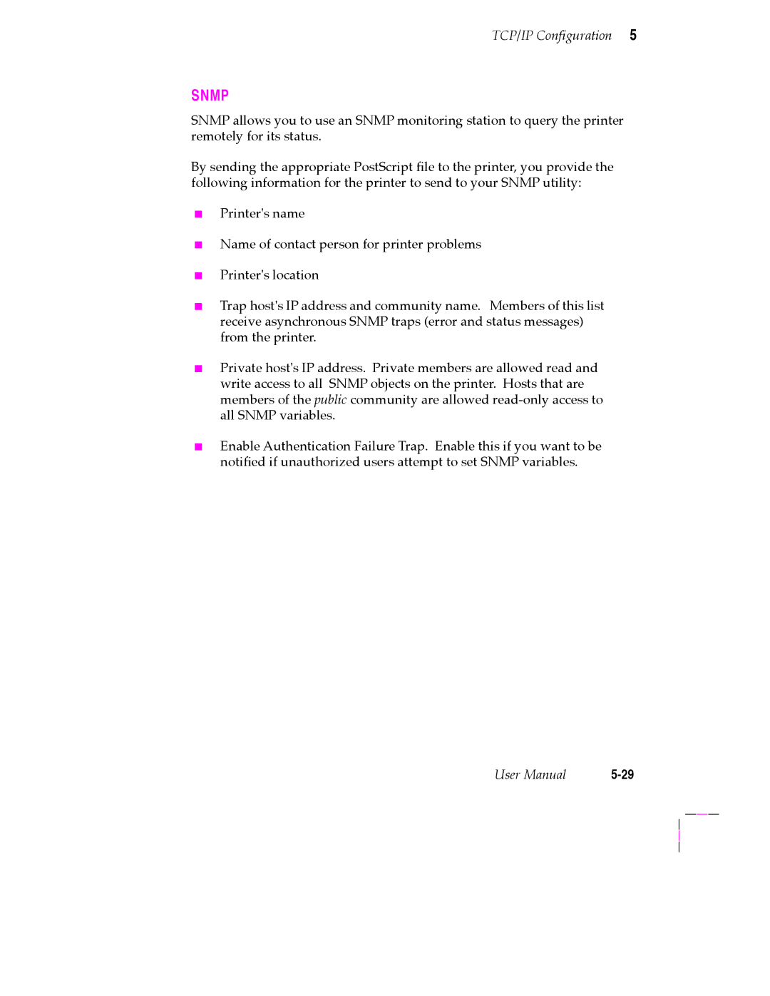 Tektronix 200 Series user manual Snmp 