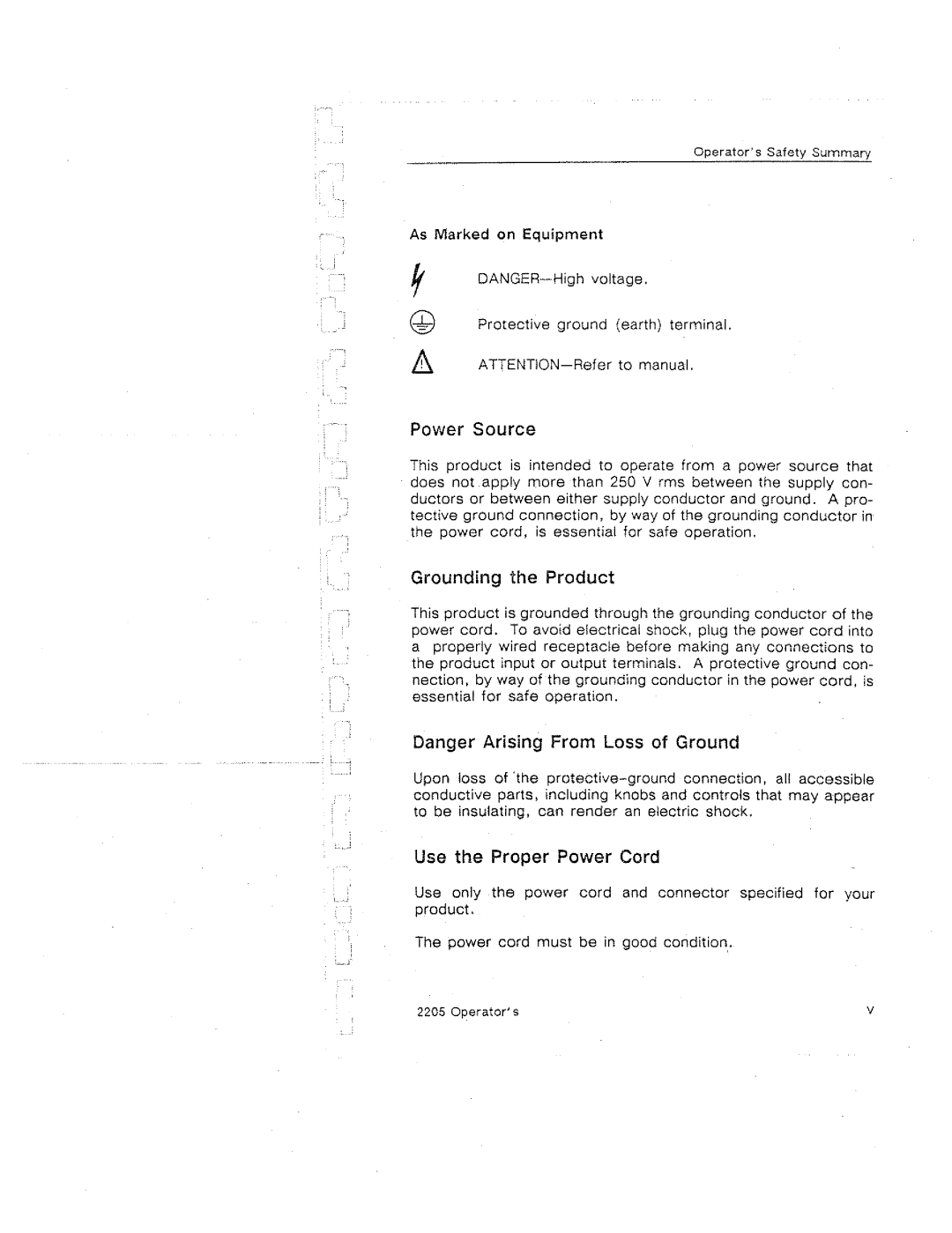 Tektronix 2205 manual 