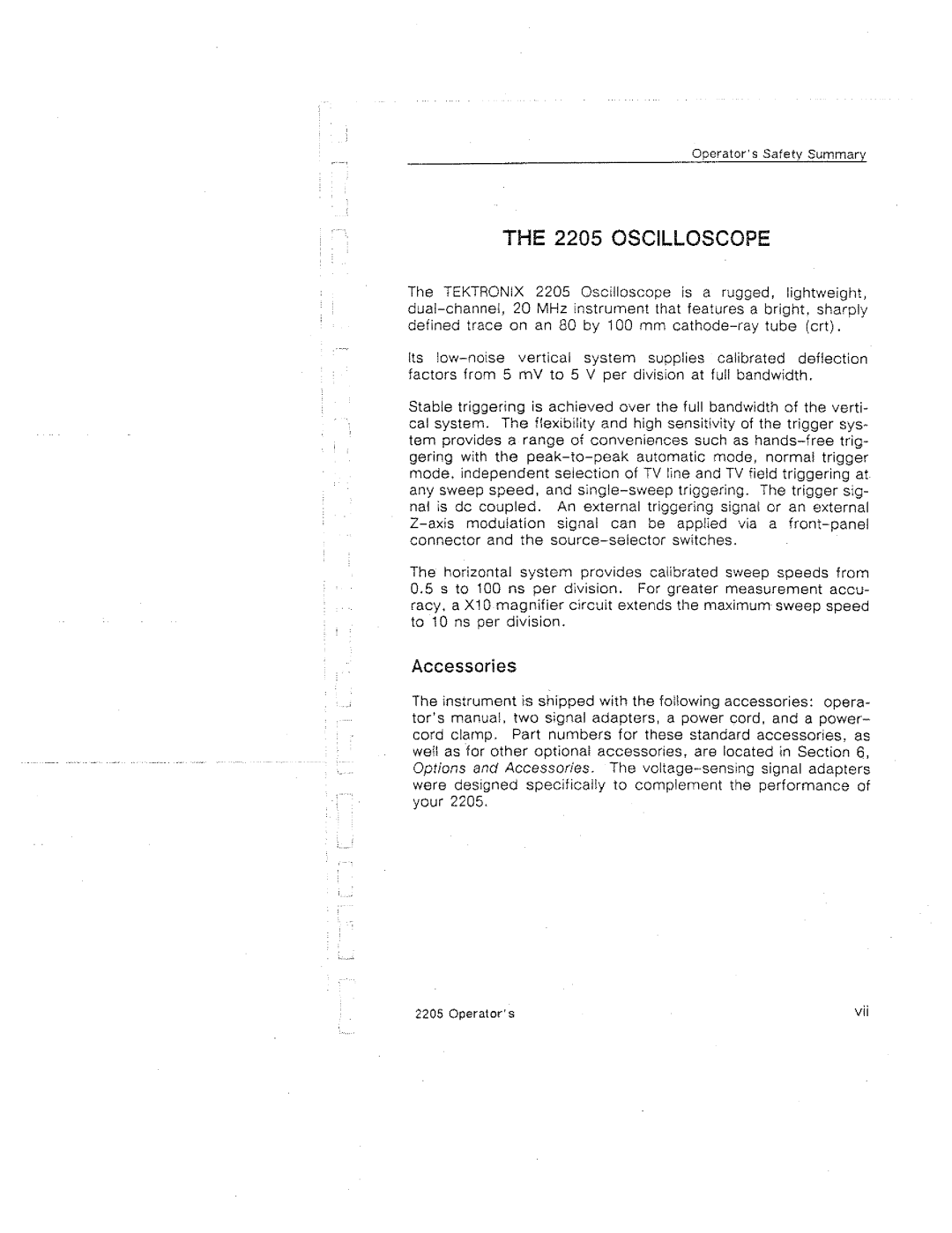 Tektronix 2205 manual 