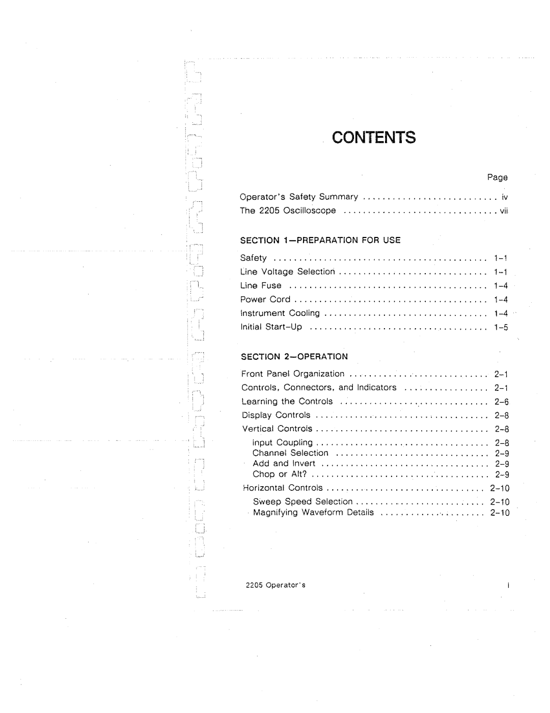 Tektronix 2205 manual 