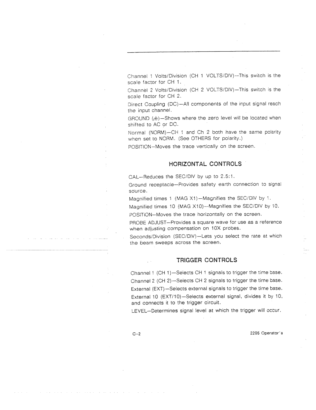 Tektronix 2205 manual 