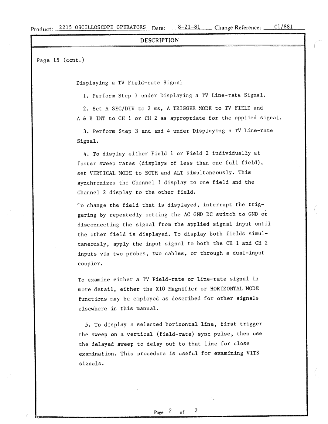 Tektronix 2215 manual 