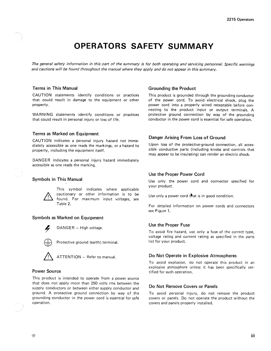 Tektronix 2215 manual 