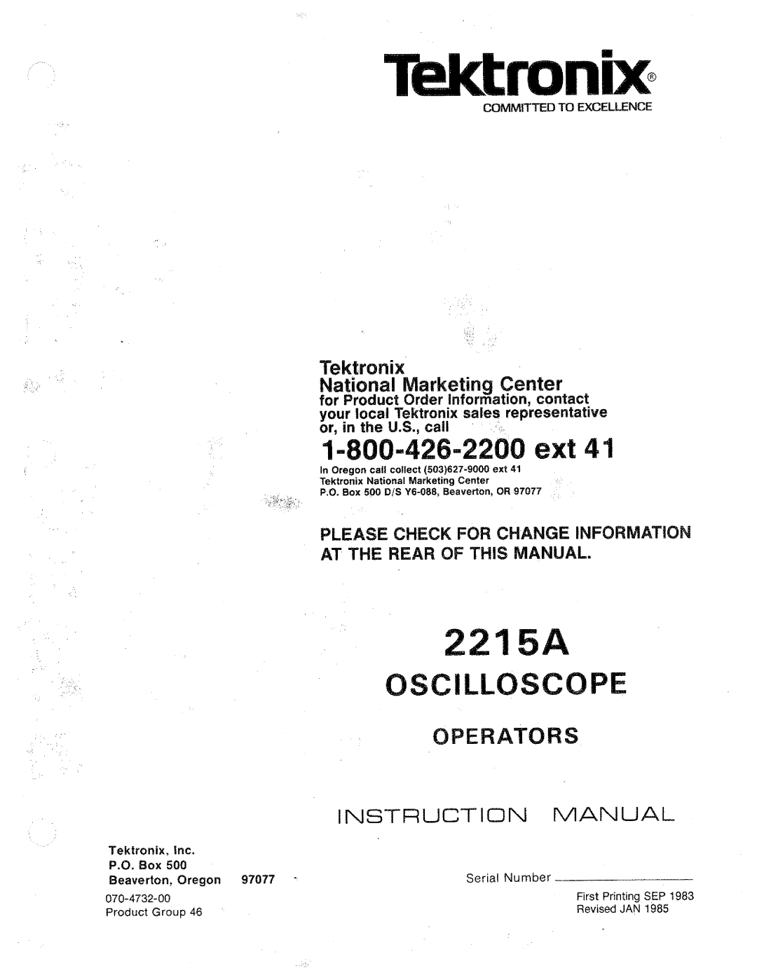 Tektronix 2215A manual 