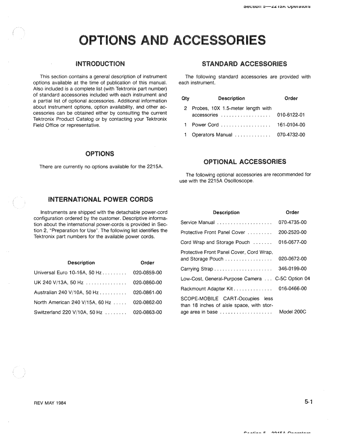 Tektronix 2215A manual 