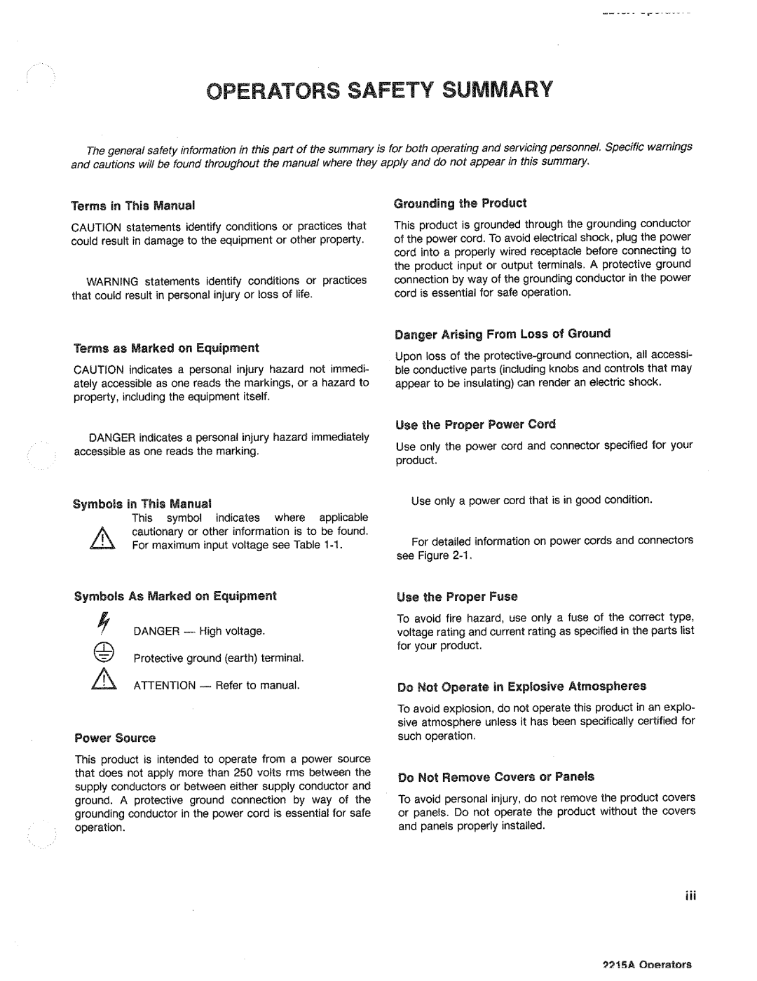 Tektronix 2215A manual 