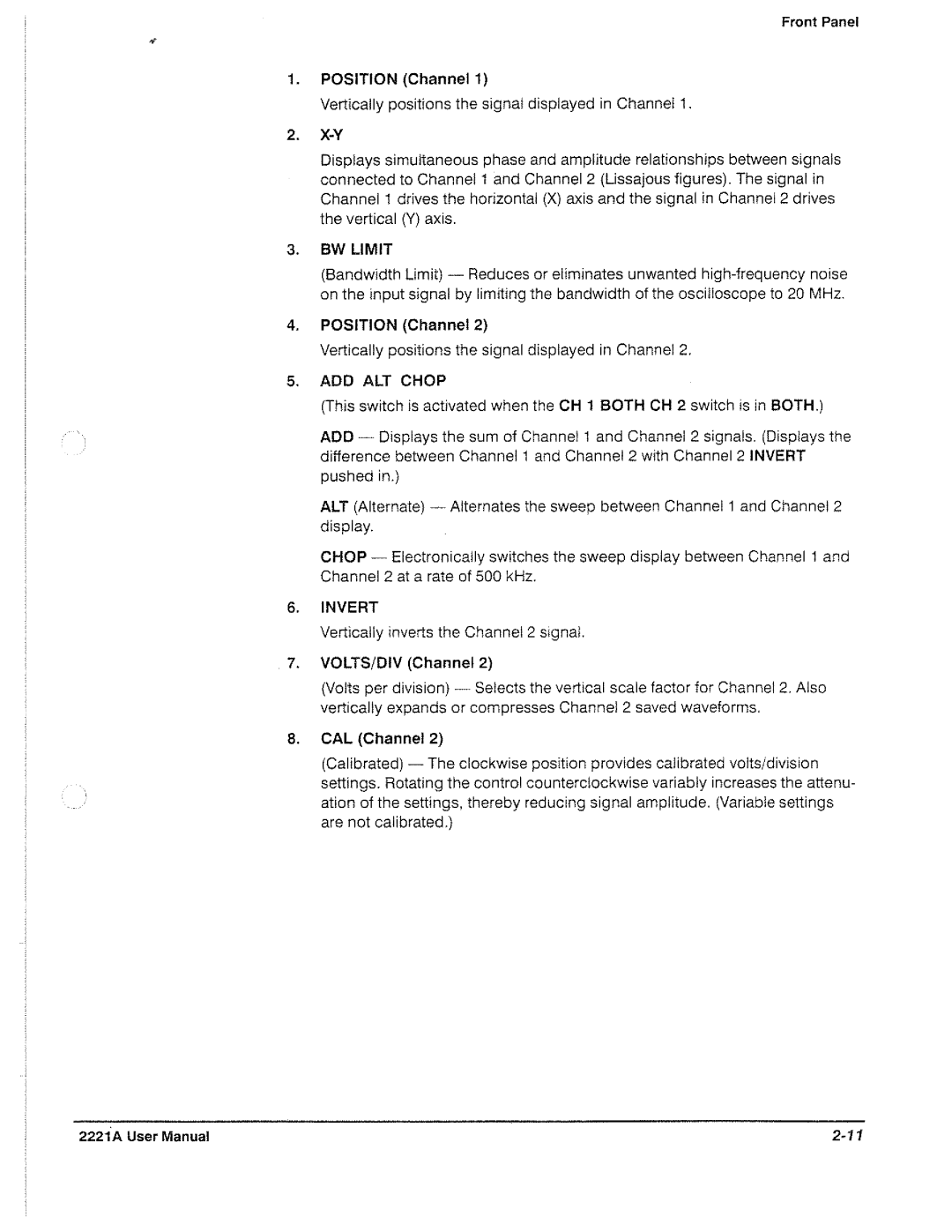 Tektronix 2221A manual 