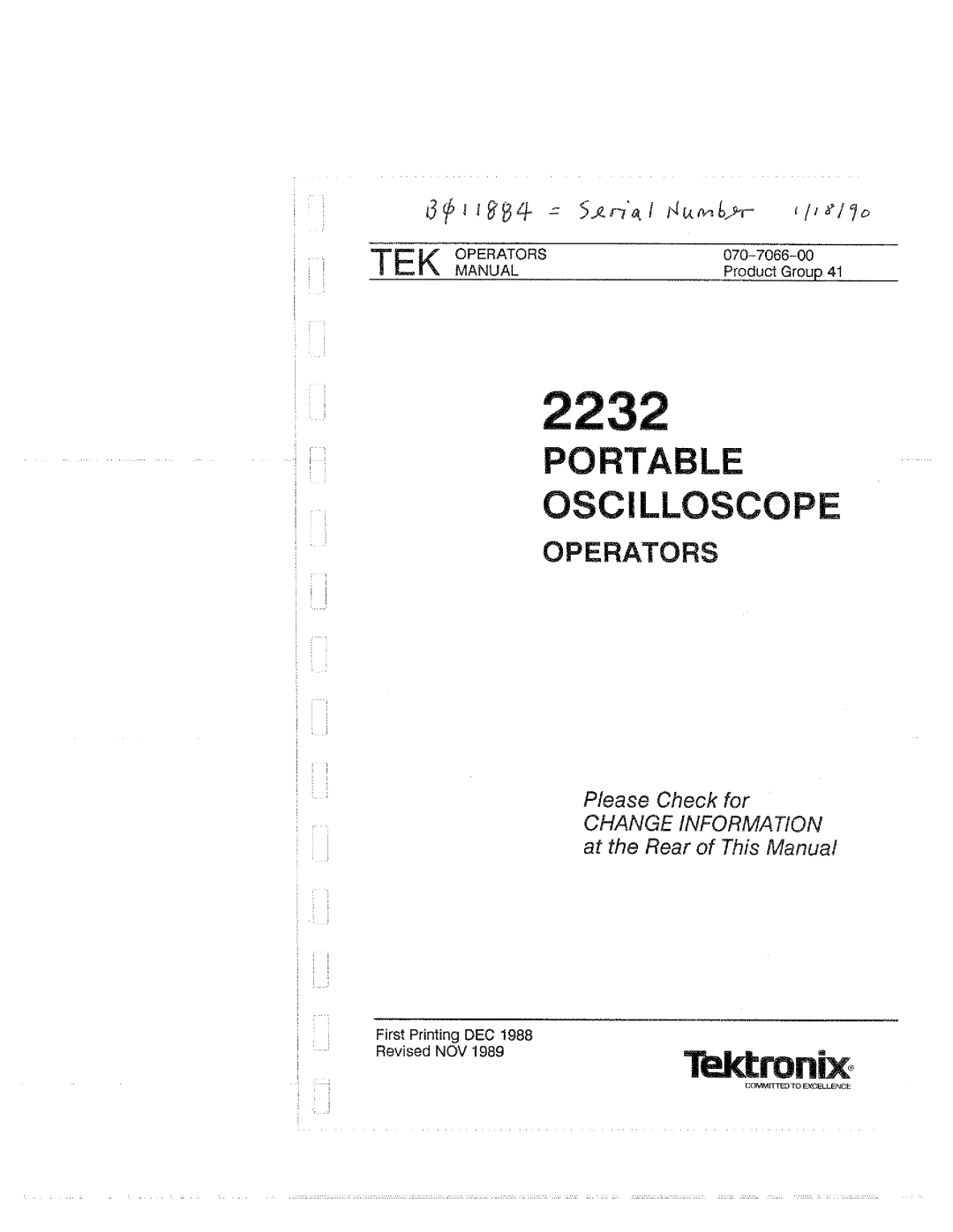 Tektronix 2232 manual 