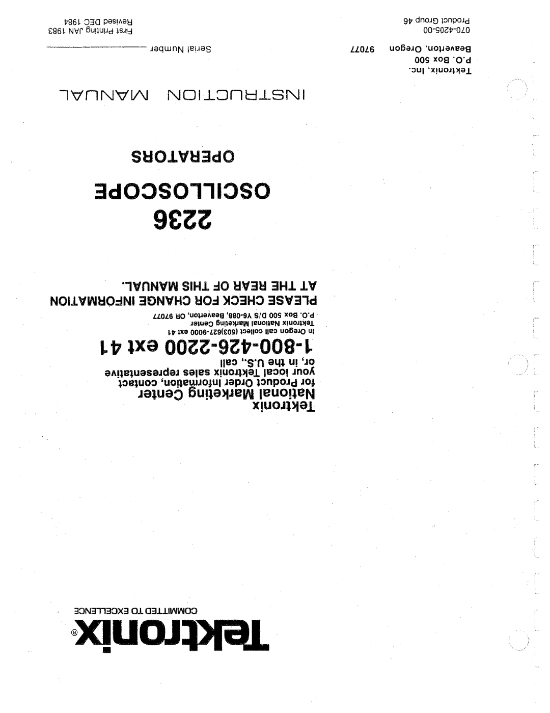 Tektronix 2236 manual 