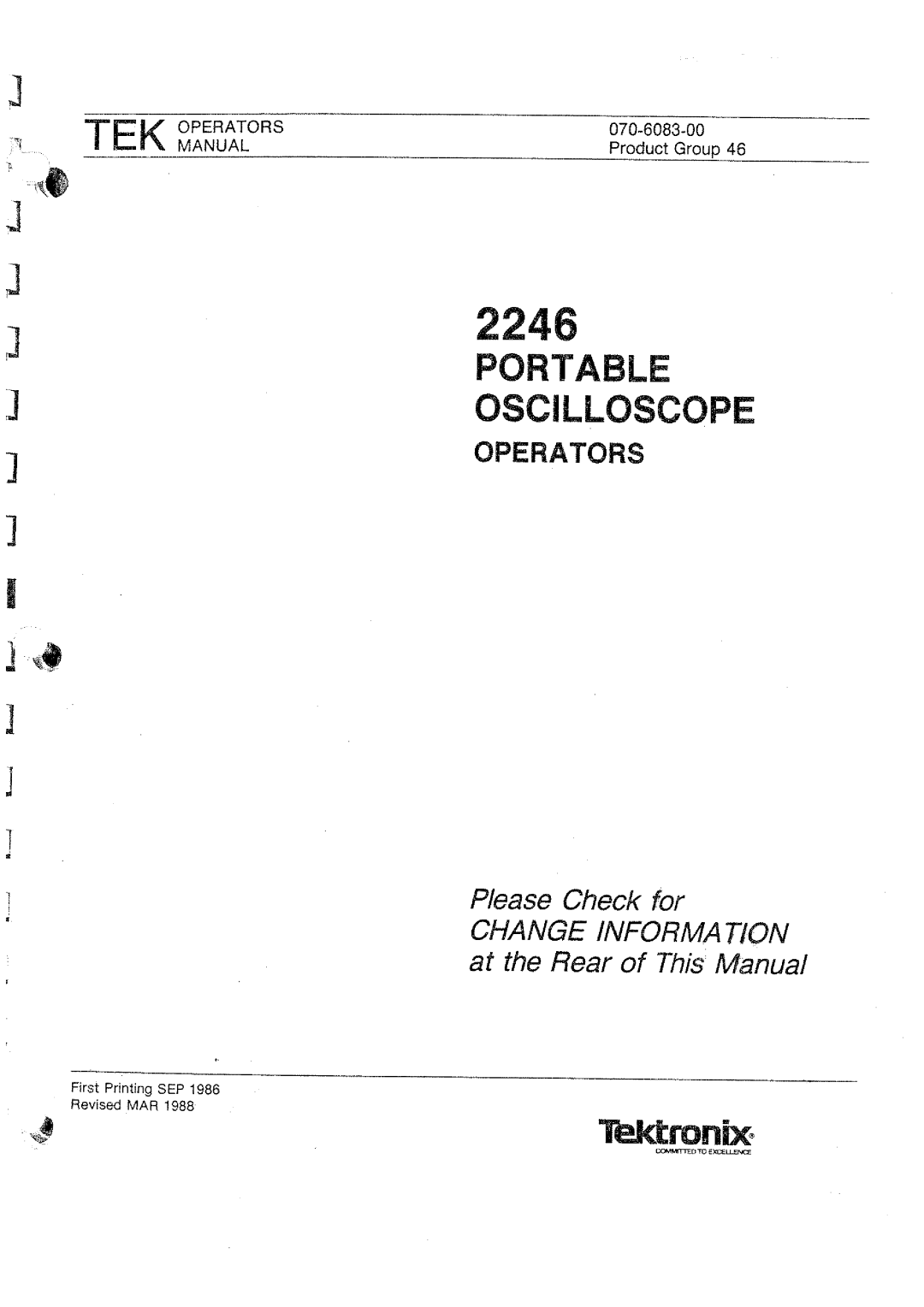 Tektronix 2246 manual 