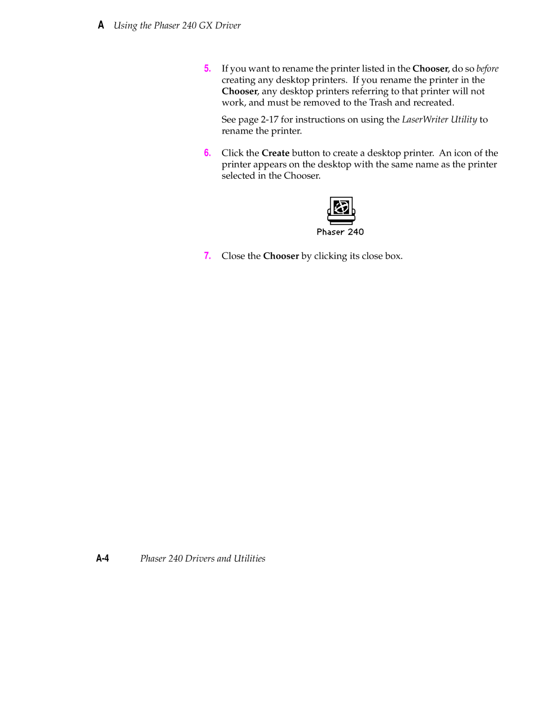 Tektronix user manual 4Phaser 240 Drivers and Utilities 