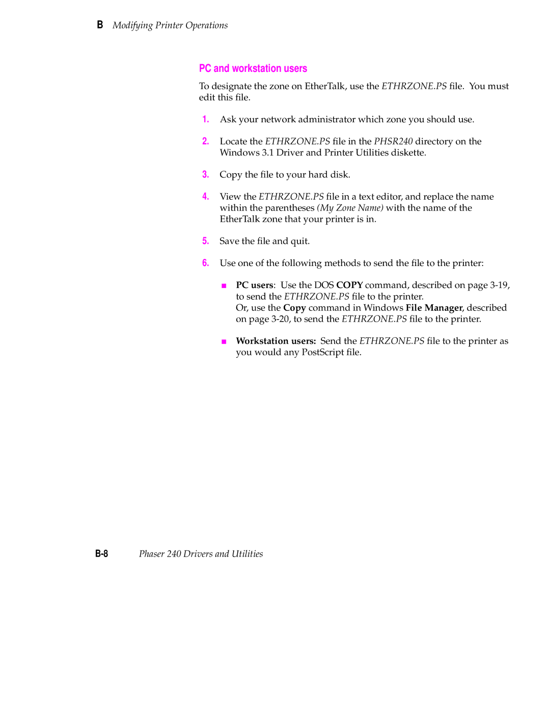 Tektronix 240 user manual PC and workstation users 