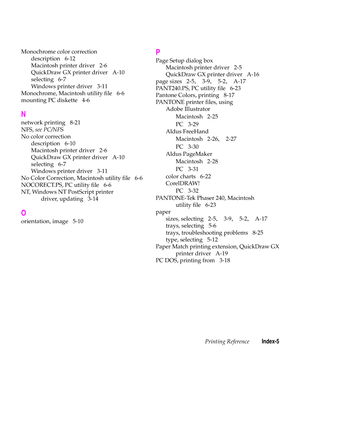 Tektronix 240 user manual Index-5 