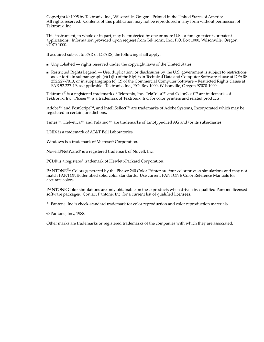 Tektronix 240 user manual 