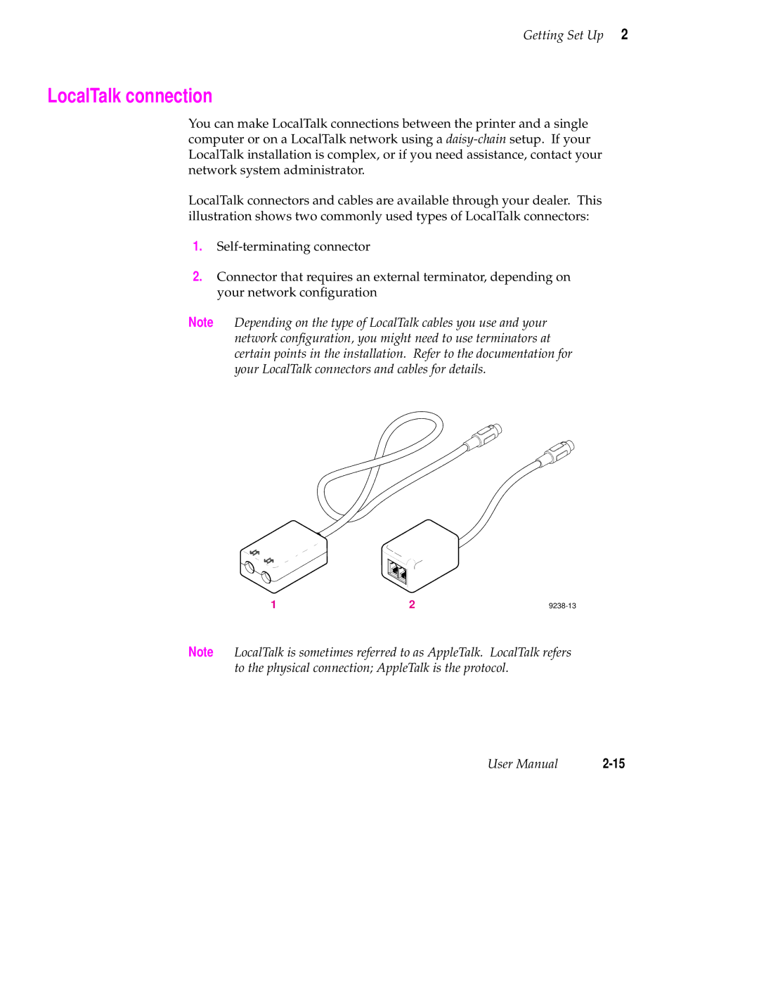 Tektronix 240 user manual LocalTalk connection 