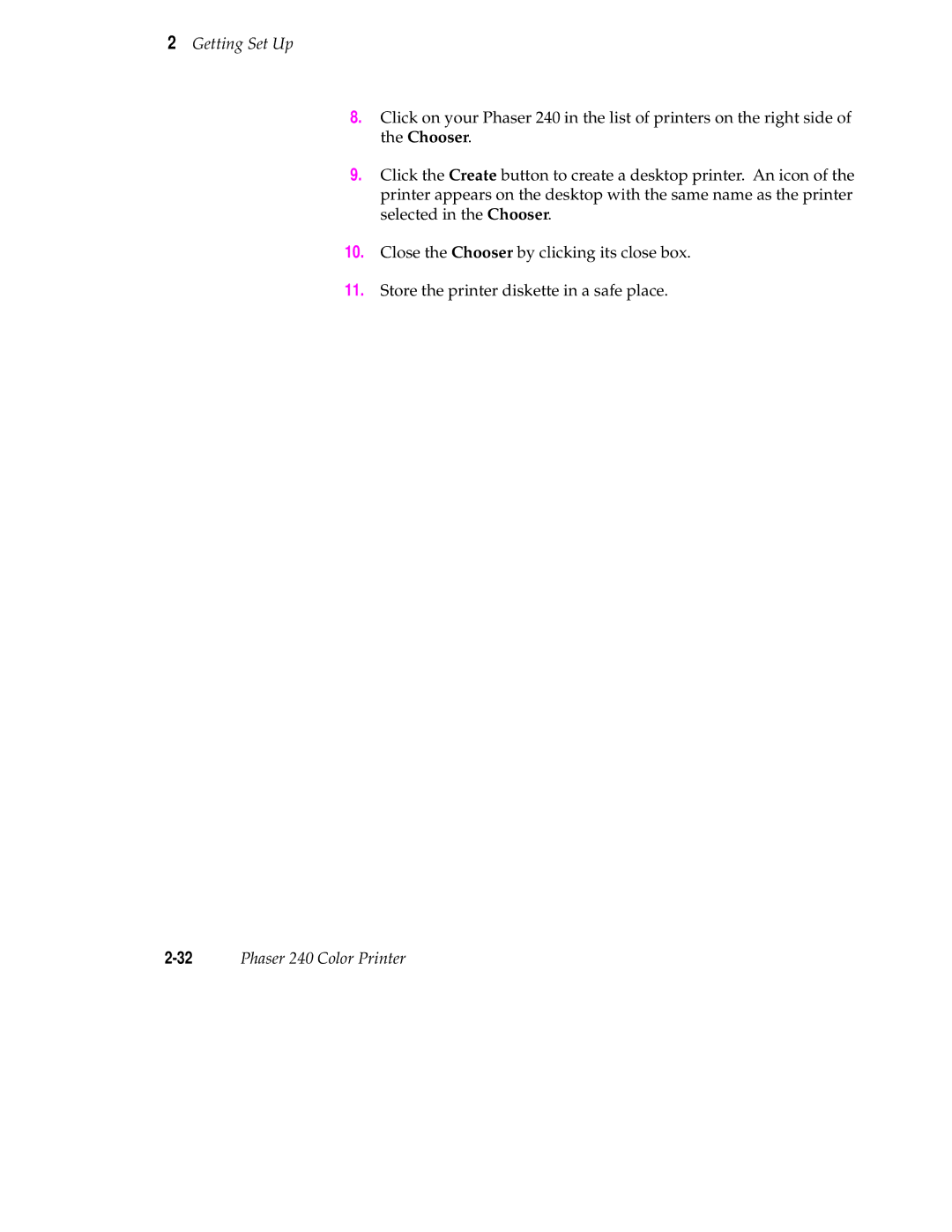 Tektronix user manual 32Phaser 240 Color Printer 