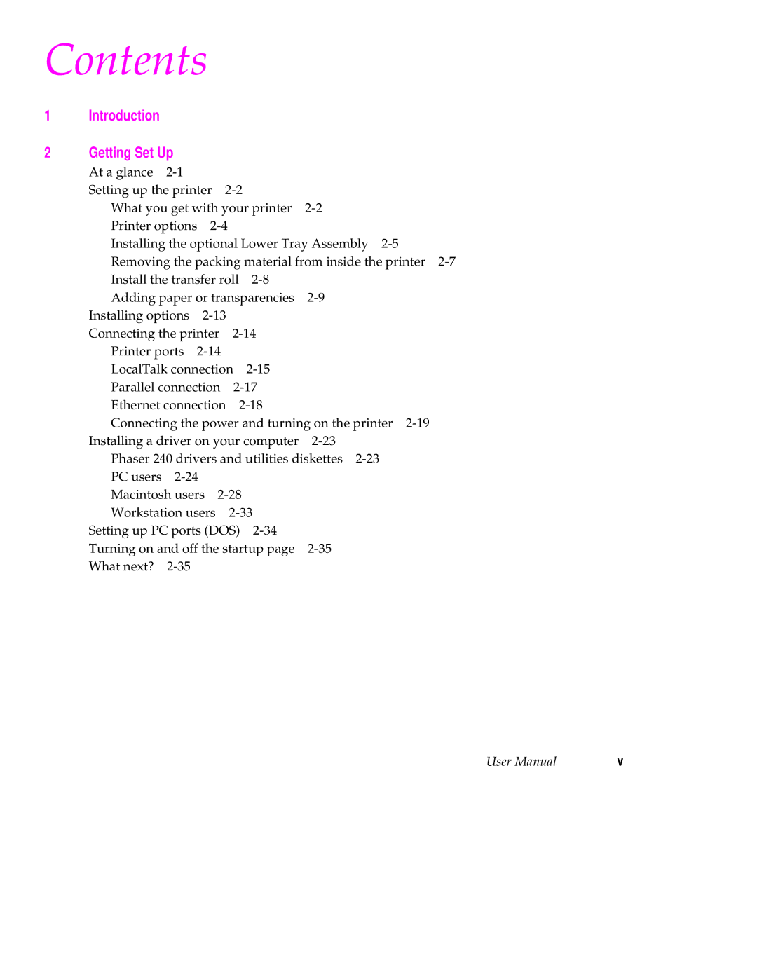 Tektronix 240 user manual Contents 