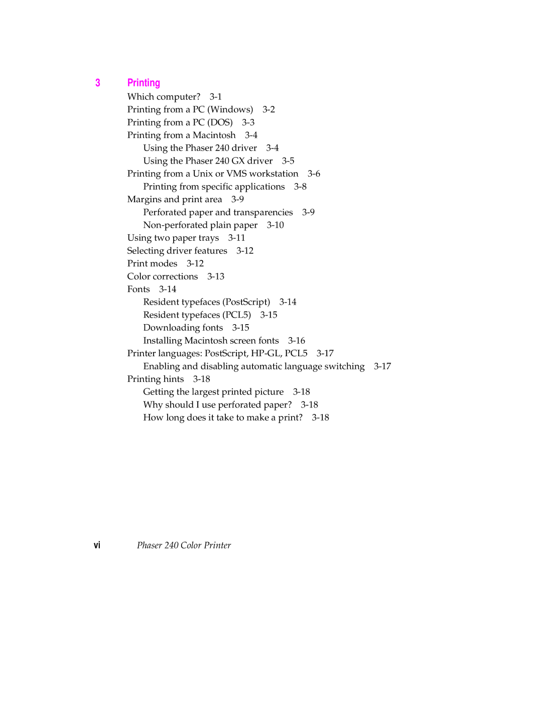 Tektronix 240 user manual Printing 