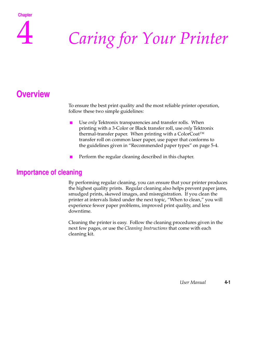 Tektronix 240 user manual Overview, Importance of cleaning 