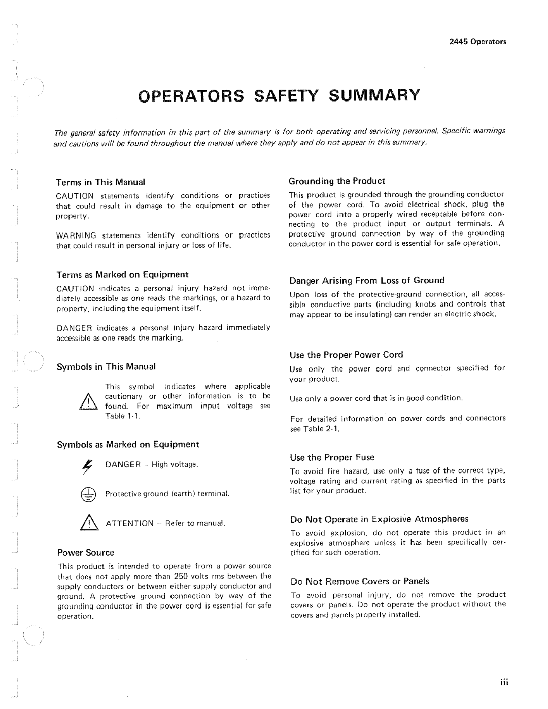 Tektronix 2445 manual 