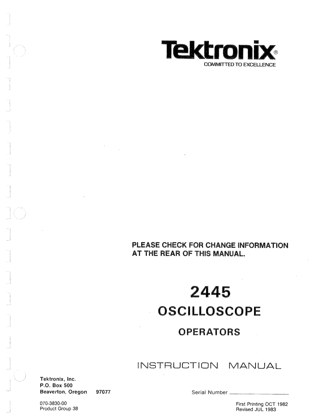 Tektronix 2445 manual 