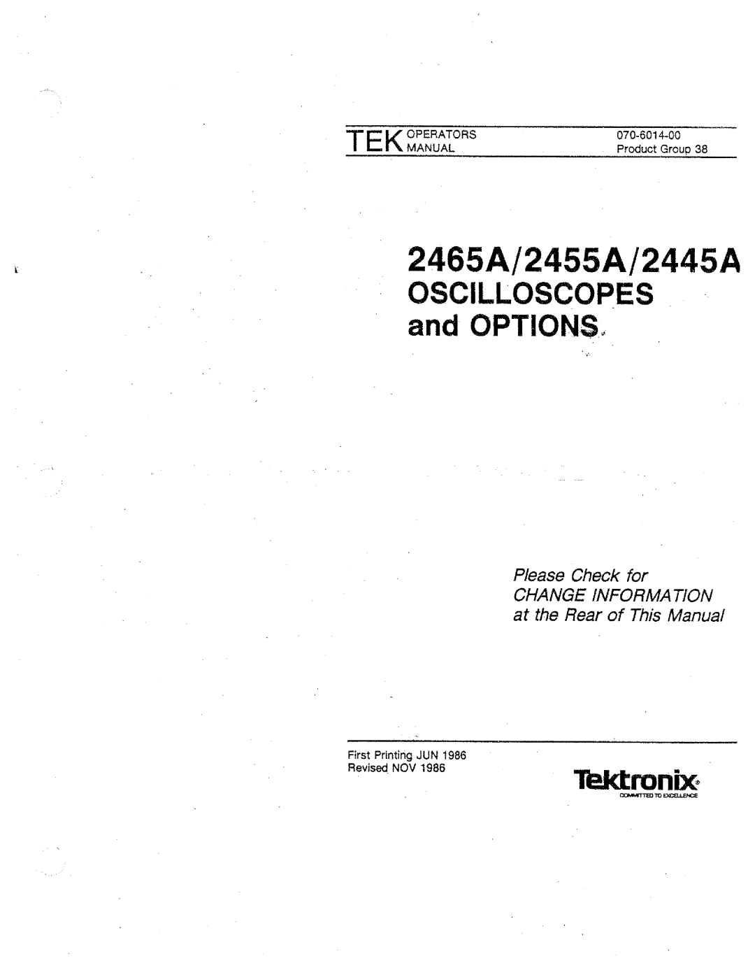 Tektronix 2445A, 2455A, 2465A manual 