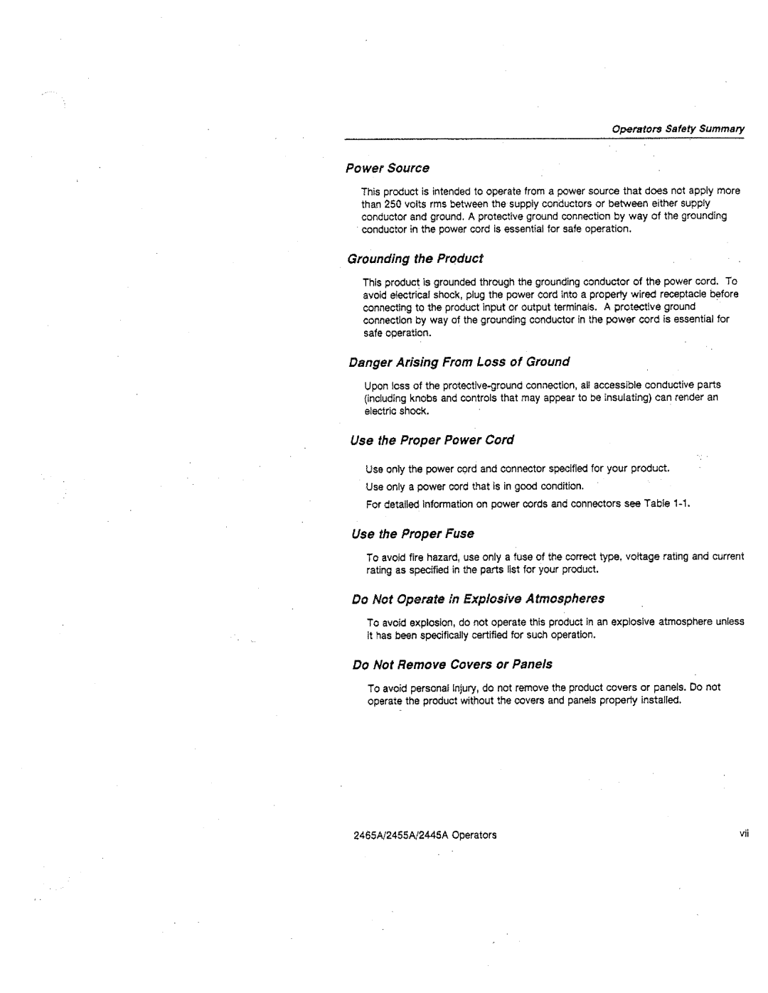 Tektronix 2445A, 2455A, 2465A manual 