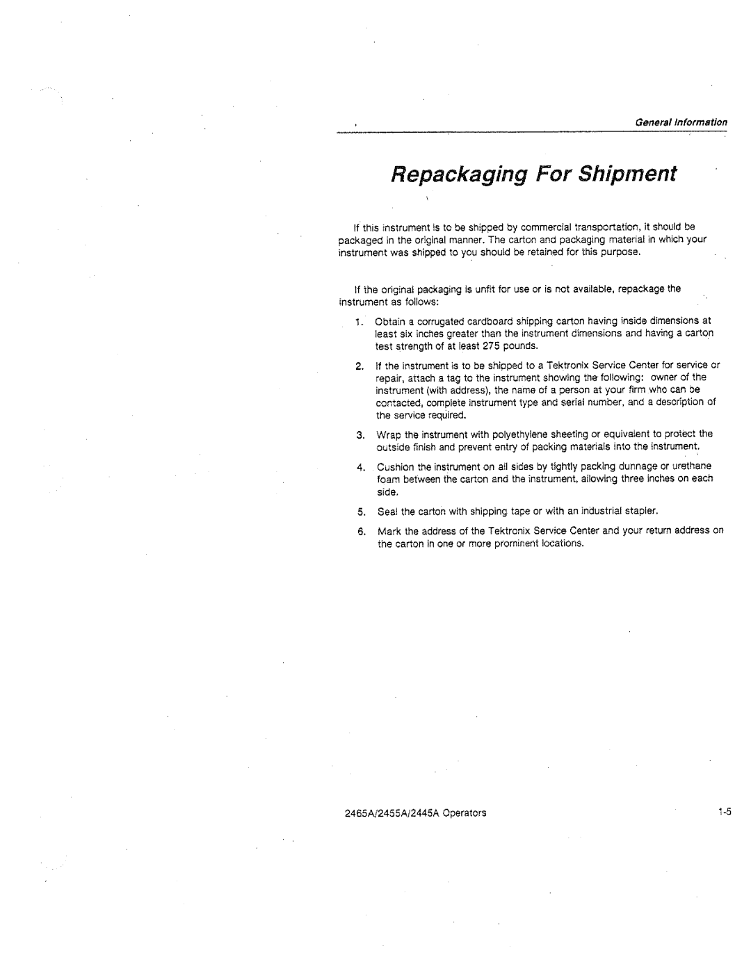 Tektronix 2465A, 2455A, 2445A manual 