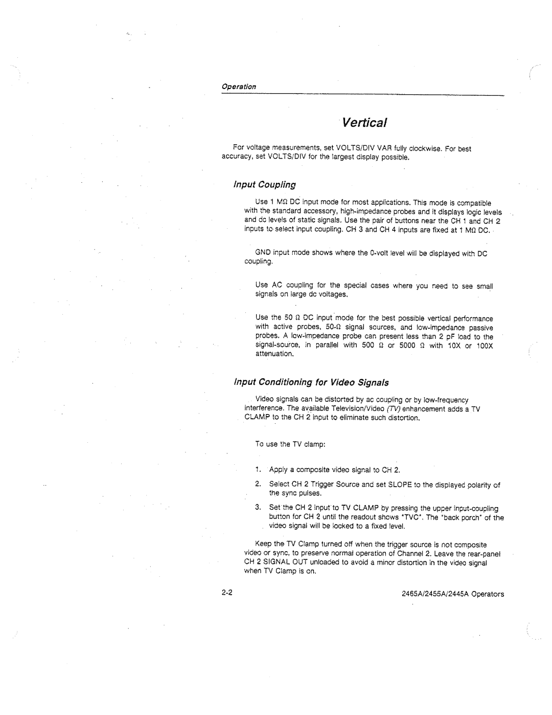 Tektronix 2445A, 2455A, 2465A manual 