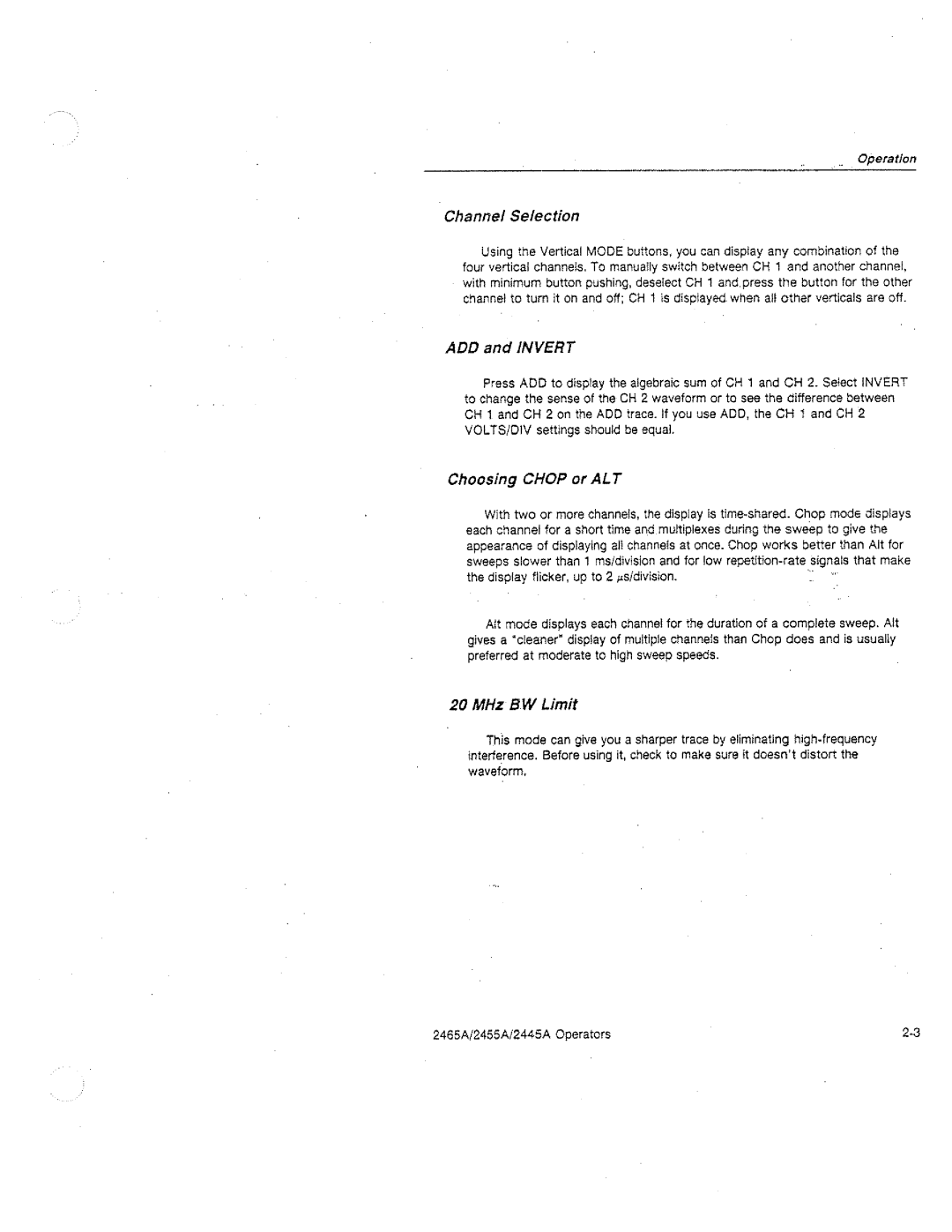 Tektronix 2465A, 2455A, 2445A manual 