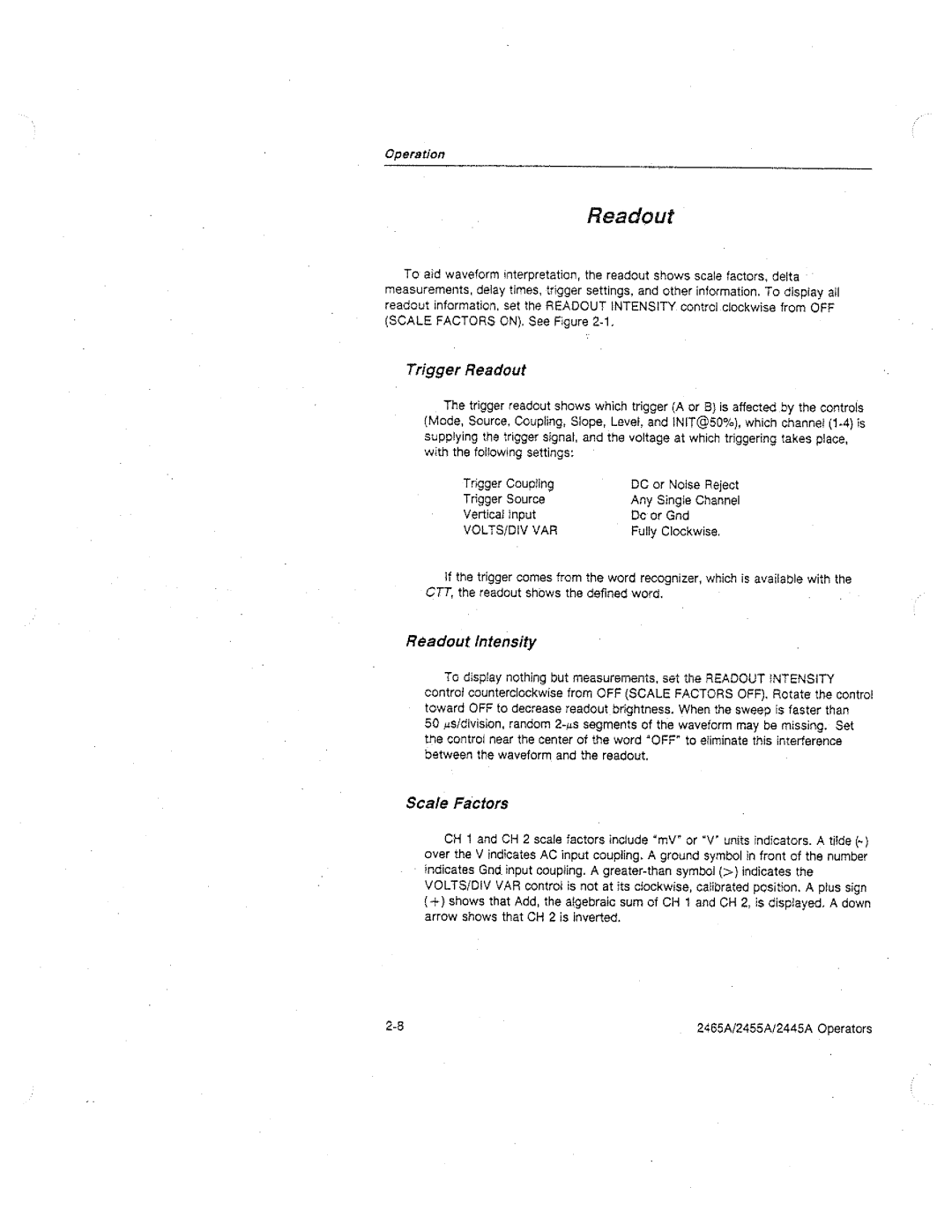 Tektronix 2445A, 2455A, 2465A manual 