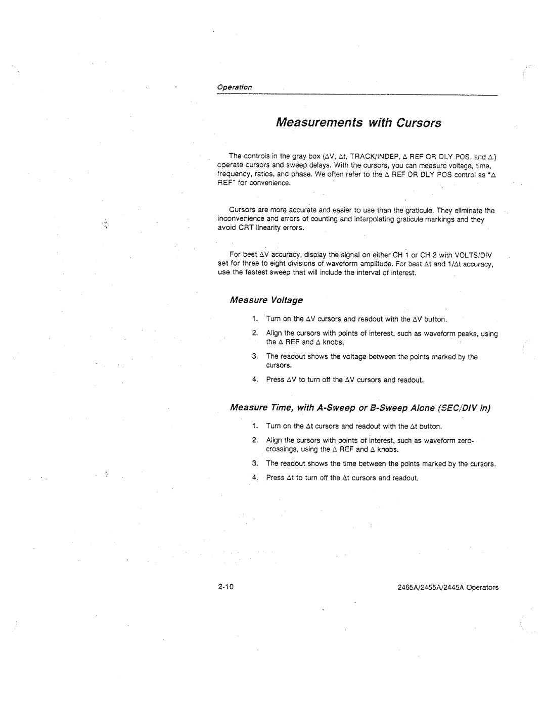 Tektronix 2455A, 2445A, 2465A manual 