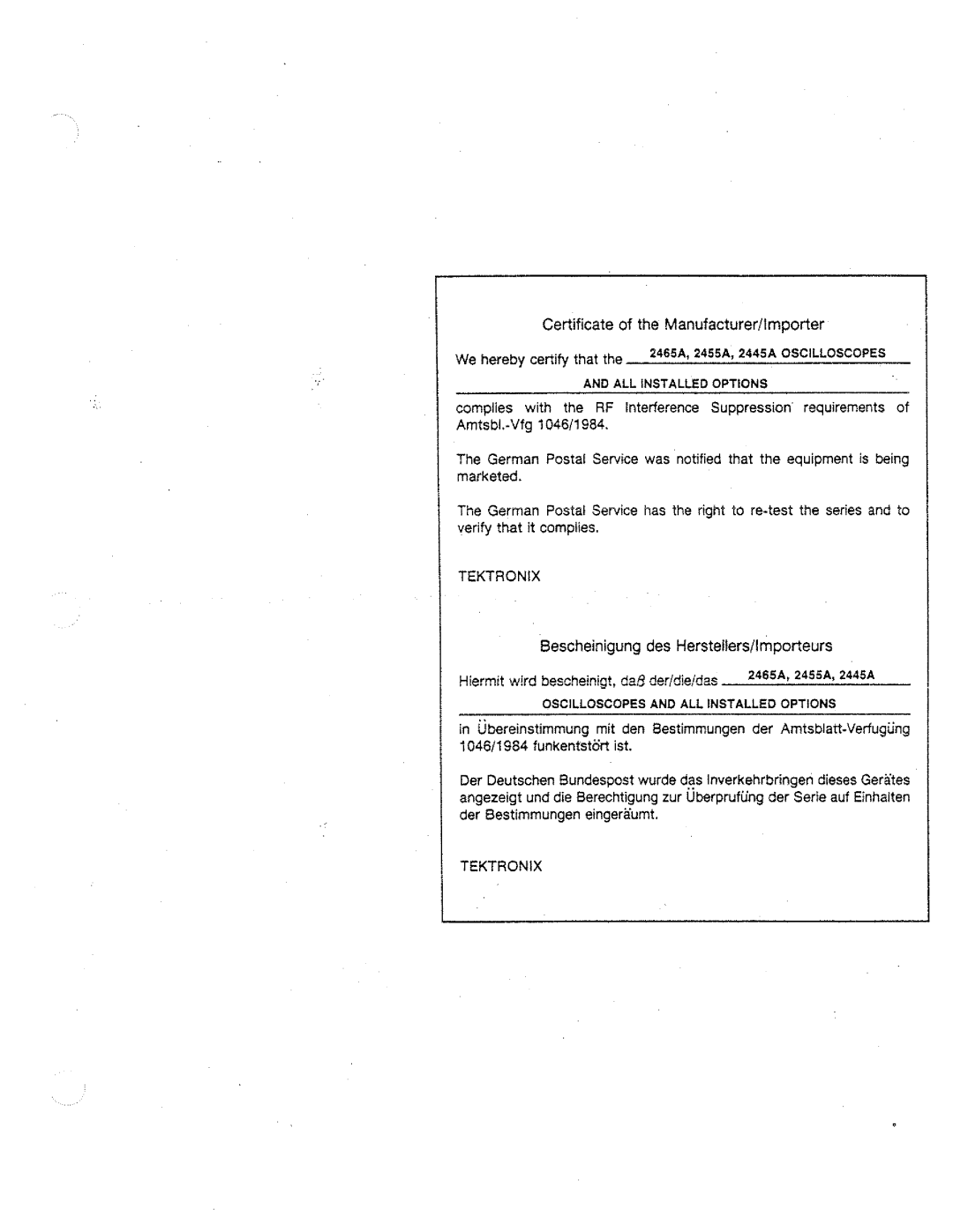 Tektronix 2465A, 2455A, 2445A manual 