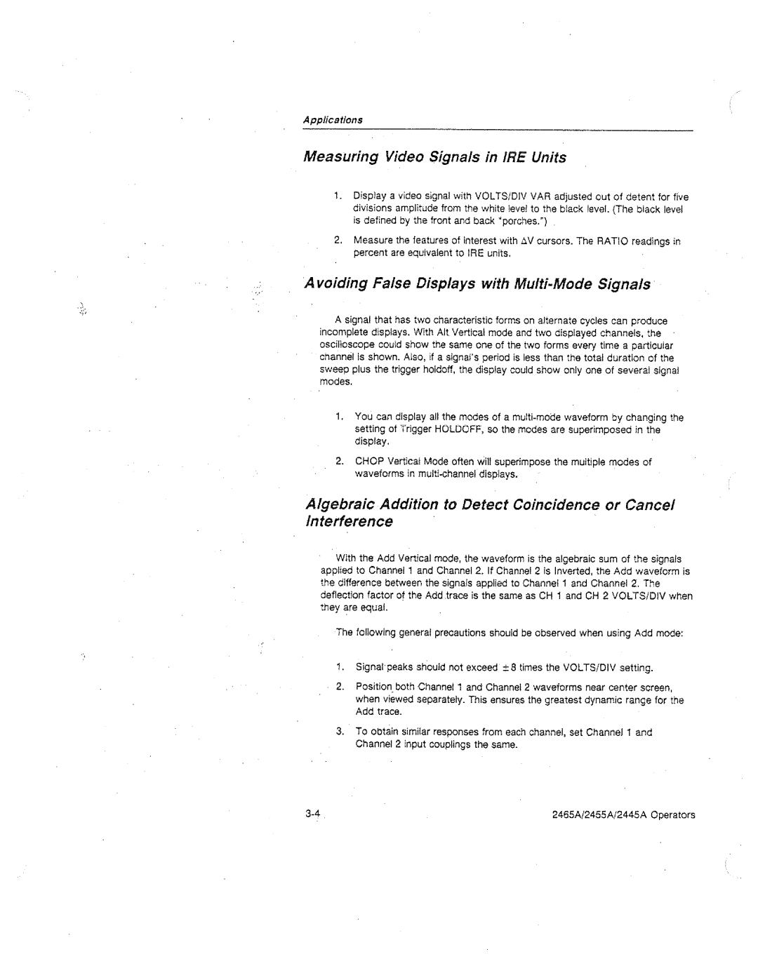 Tektronix 2455A, 2445A, 2465A manual 