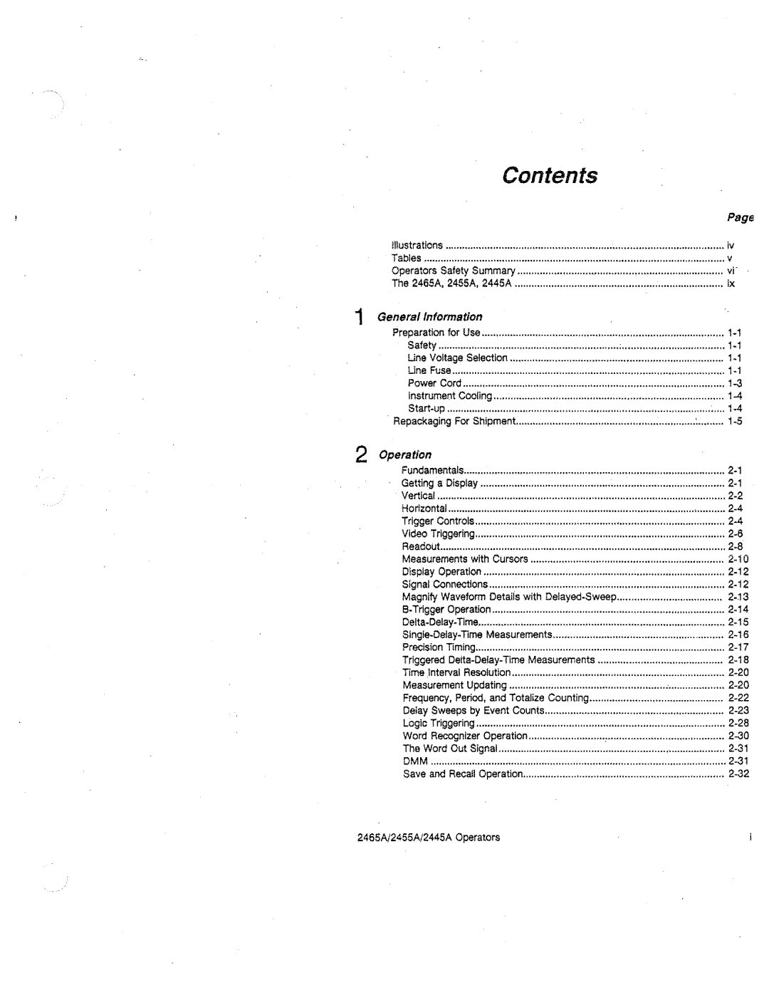 Tektronix 2445A, 2455A, 2465A manual 