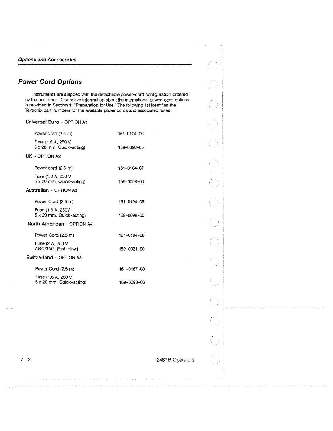 Tektronix 2467B manual 