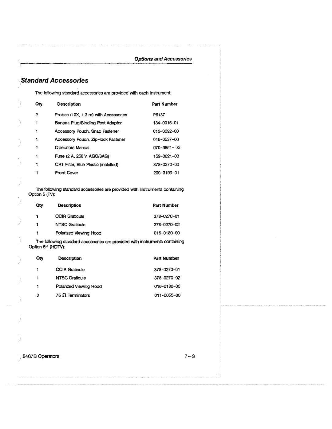 Tektronix 2467B manual 