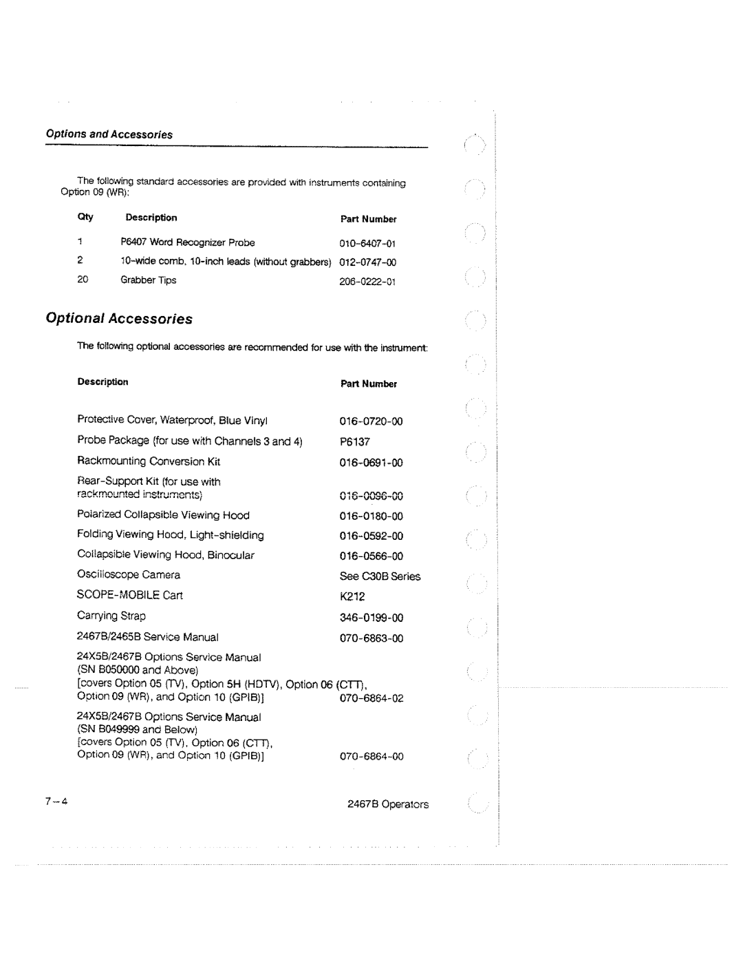 Tektronix 2467B manual 