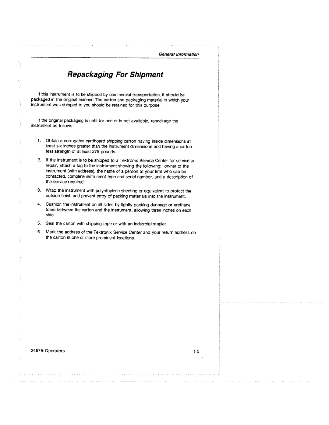 Tektronix 2467B manual 