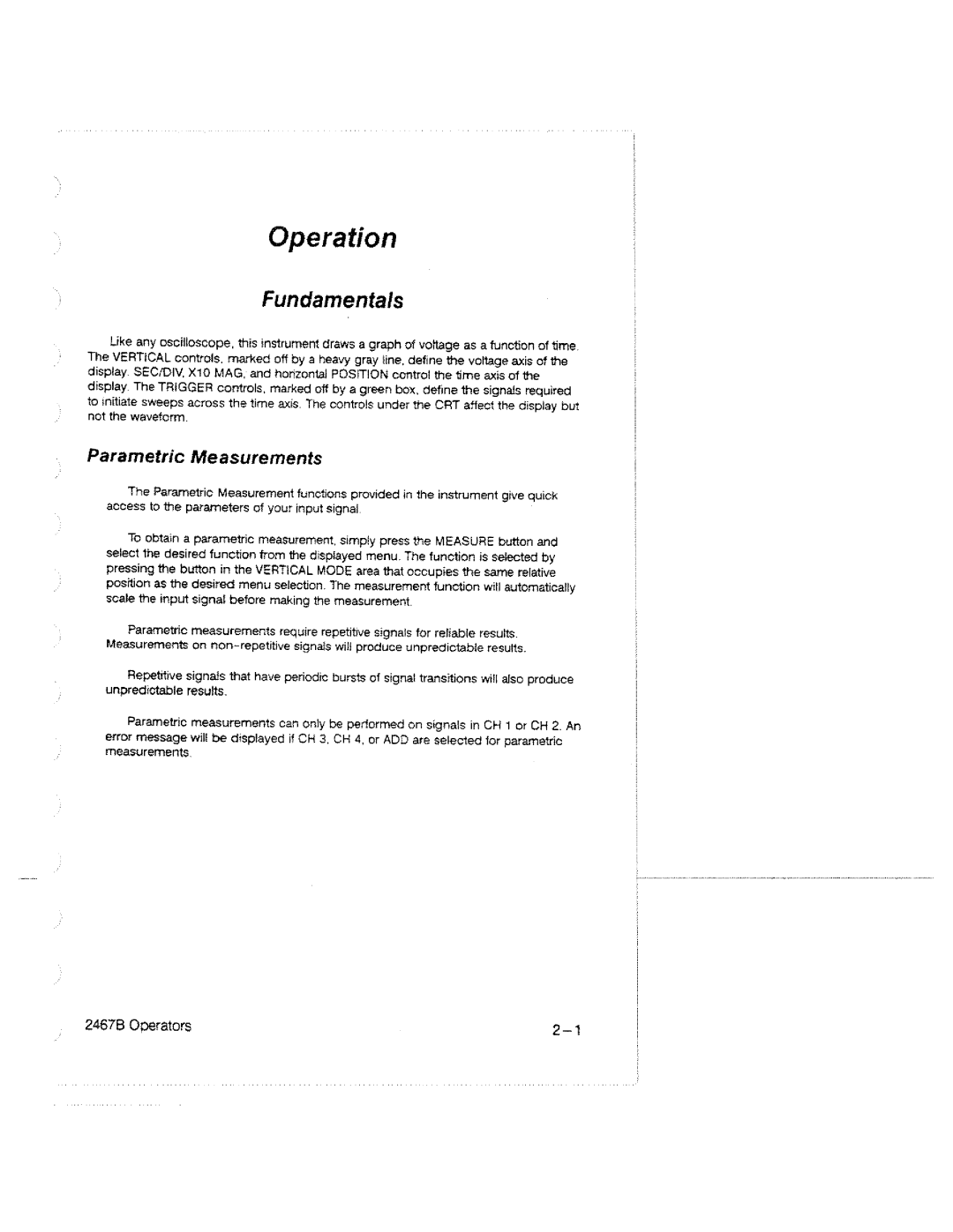 Tektronix 2467B manual 