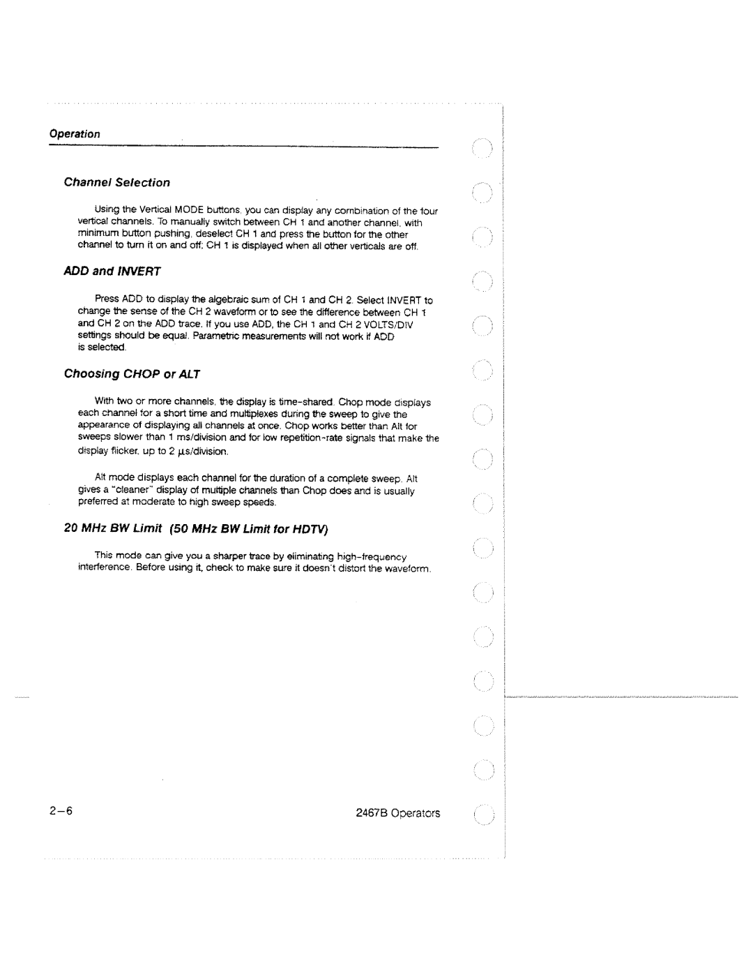 Tektronix 2467B manual 