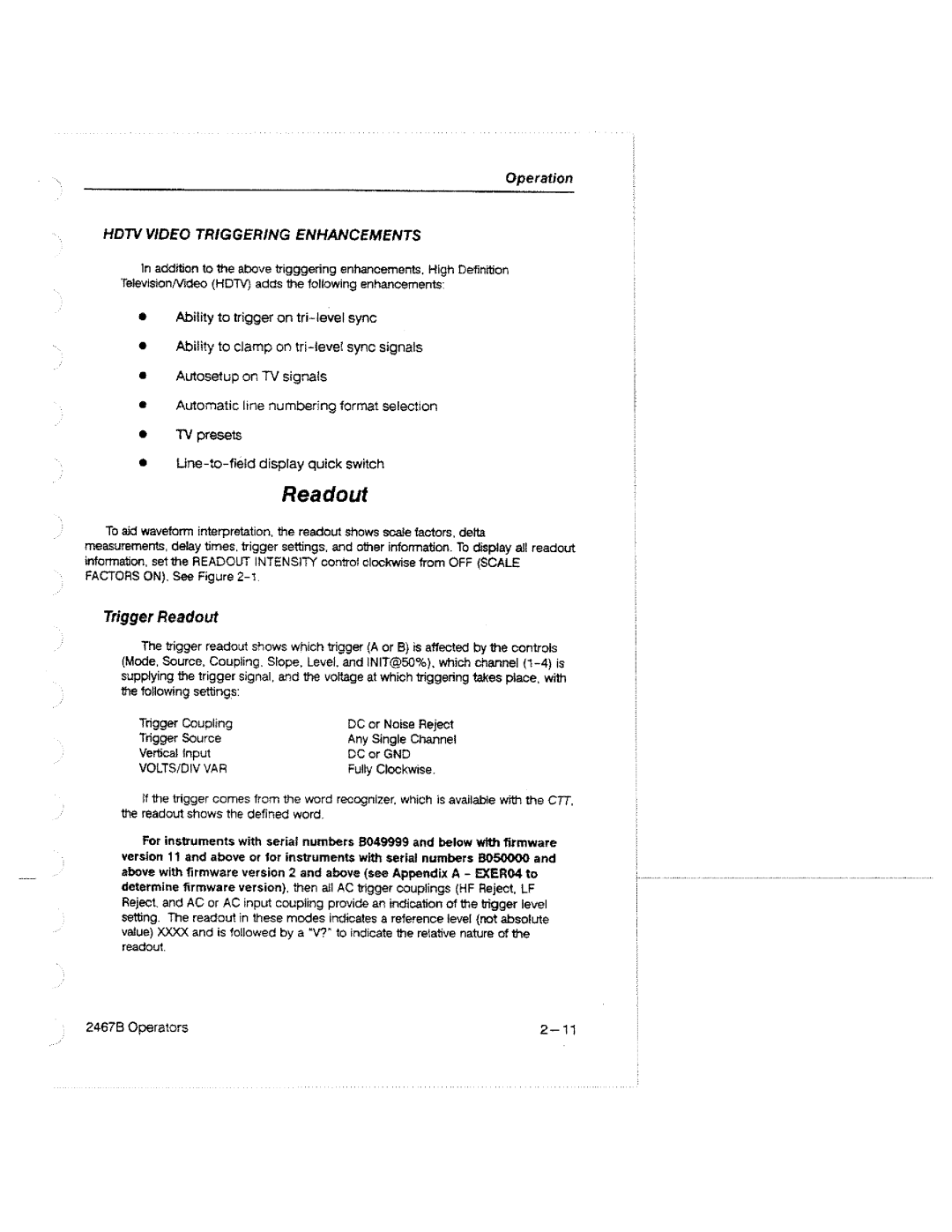 Tektronix 2467B manual 
