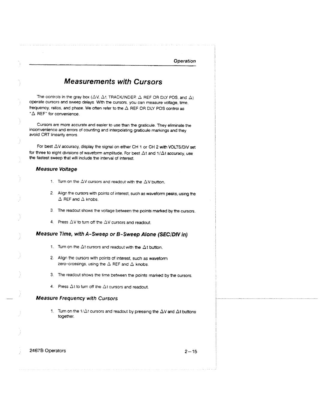 Tektronix 2467B manual 
