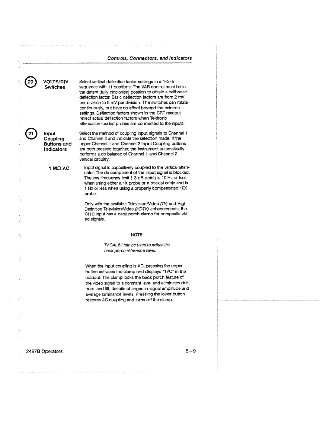Tektronix 2467B manual 