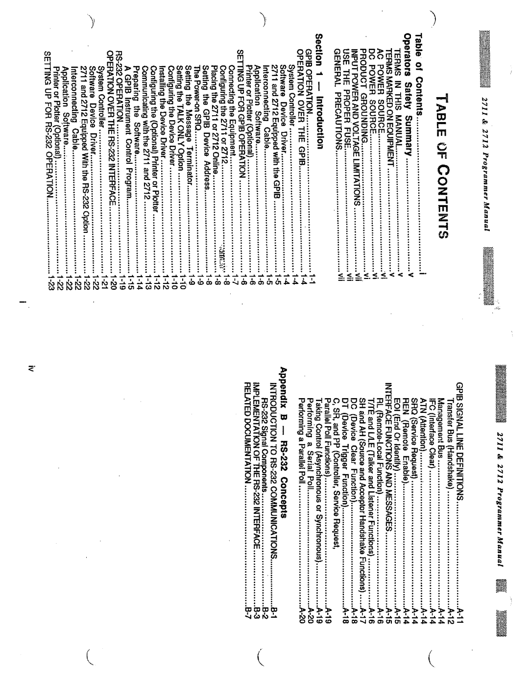 Tektronix 2712, 2711 manual 